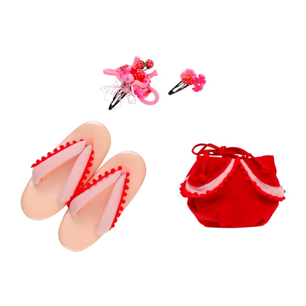 [レンタル] 七五三/節句 被布セット 3歳女の子 被布セット 麻の葉模様 桜色の宅配レンタル - 4