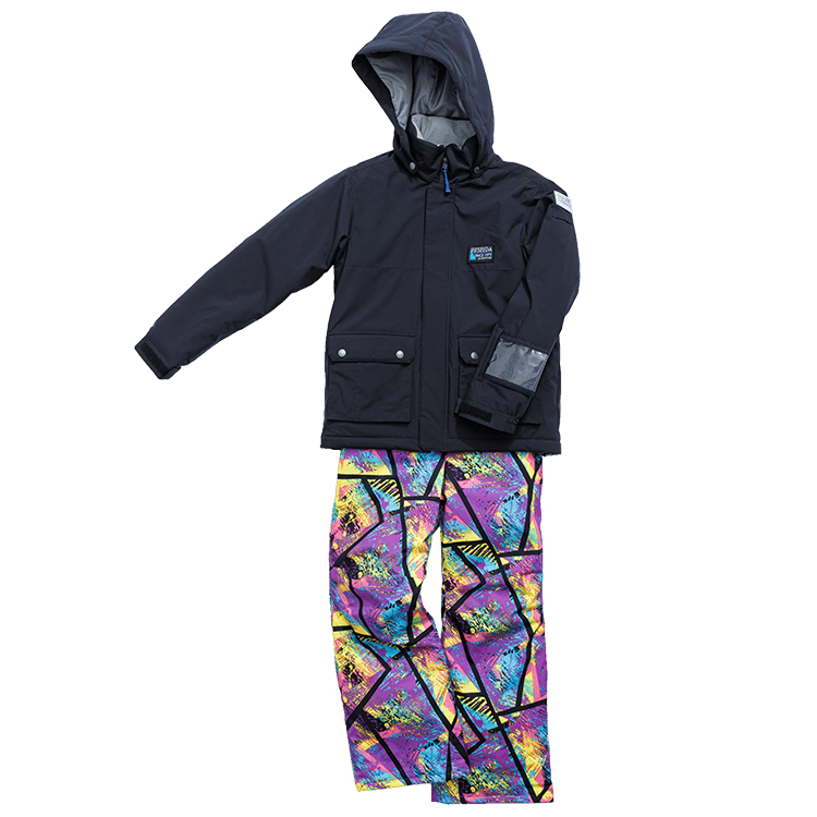 [レンタル] オンヨネ(ONYONE) キッズ スキー・スノボウェア 上下セット ブラック×パープル (130cm～160cm)の宅配レンタル - 2