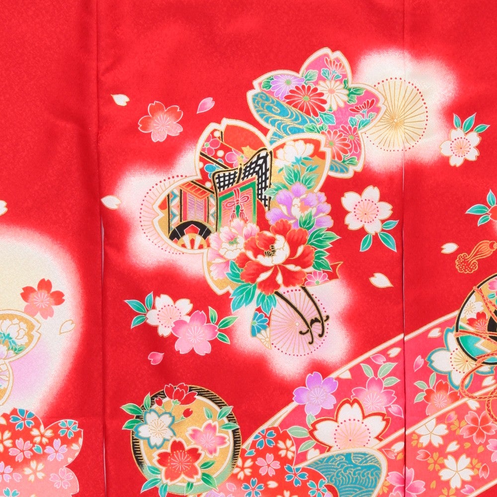 [レンタル] 女の子 お宮参り 産着レンタル6点フルセット 正絹 牡丹 鞠Aの宅配レンタル - 3