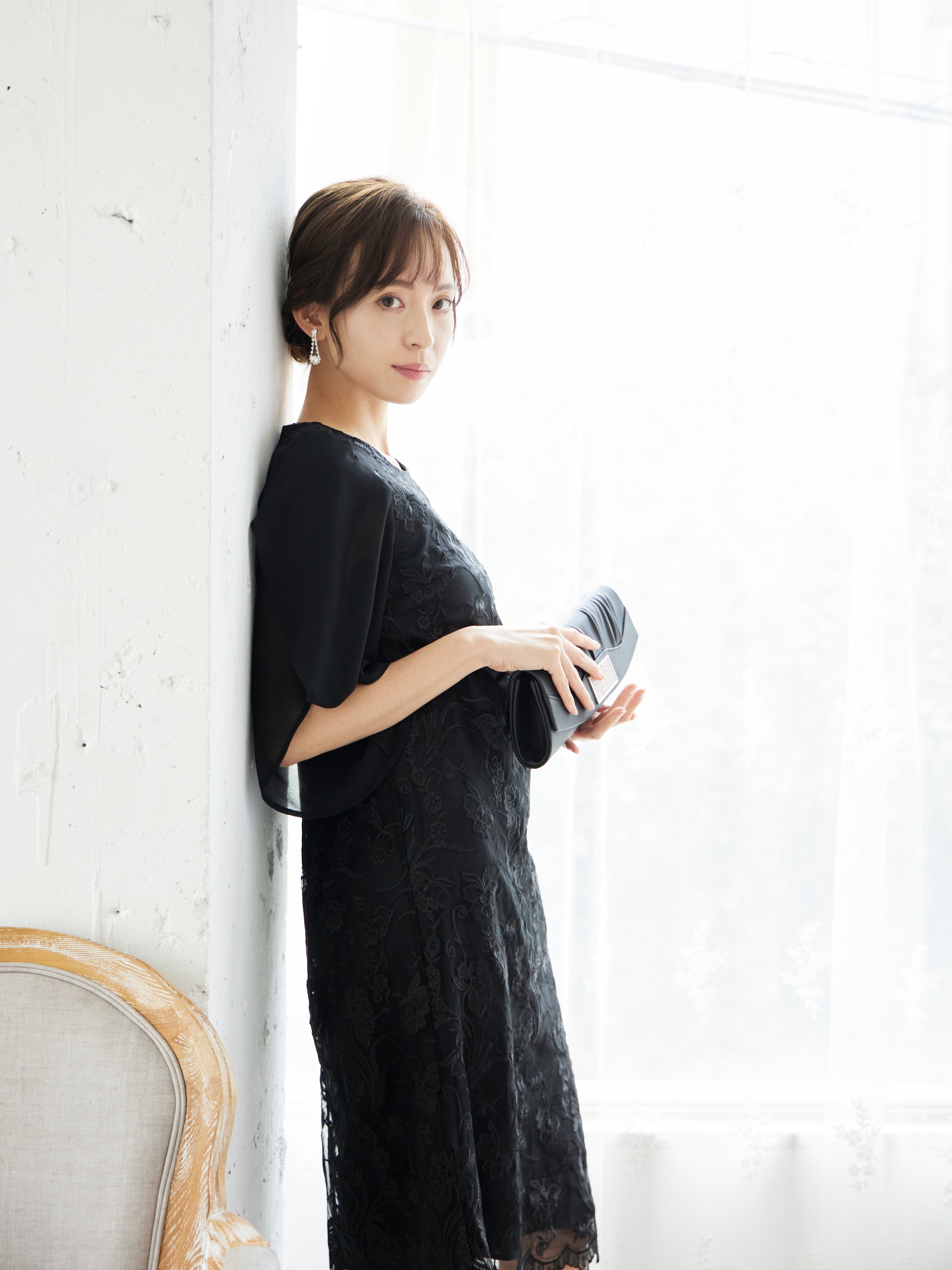 [レンタル] BELINDA DE CAPRIS 刺繍2枚袖 ワンピースドレス ブラックの宅配レンタル - 7