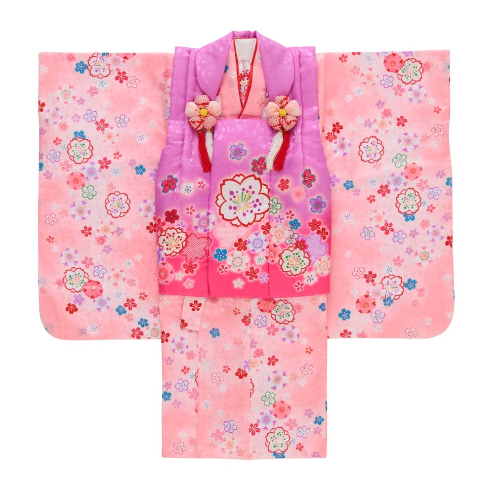 [レンタル] 七五三/節句 被布セット 3歳女の子 桜模様の宅配レンタル - 5
