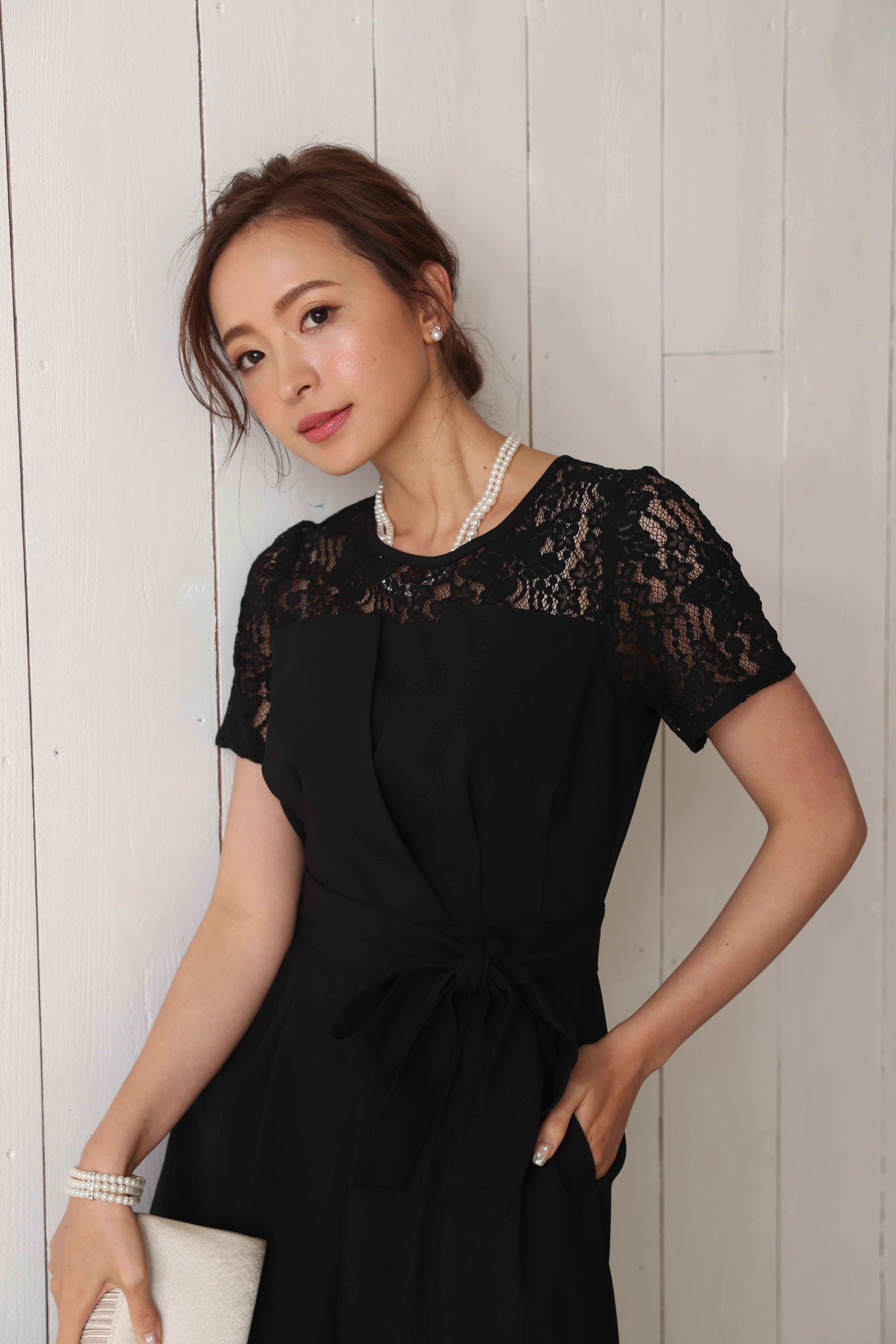 [レンタル] BELINDA DE CAPRIS 袖付きタックテーパード オールインワン パンツドレス ブラックの宅配レンタル - 38