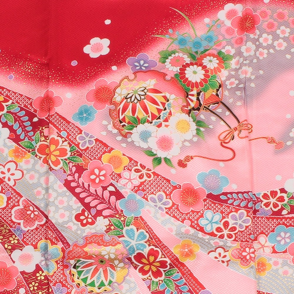 [レンタル] 女の子 お宮参り 産着レンタル6点フルセット 正絹 短冊 風の宅配レンタル - 3