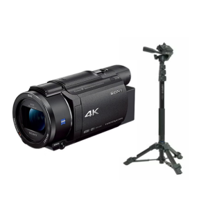 【極美品・付属品完備】SONY 4Kビデオカメラ FDR-AX60 ＋おまけ付き レンタル] ソニー 4Kビデオカメラ FDR-AX60 ＆ 自立脚付き一脚 セット
