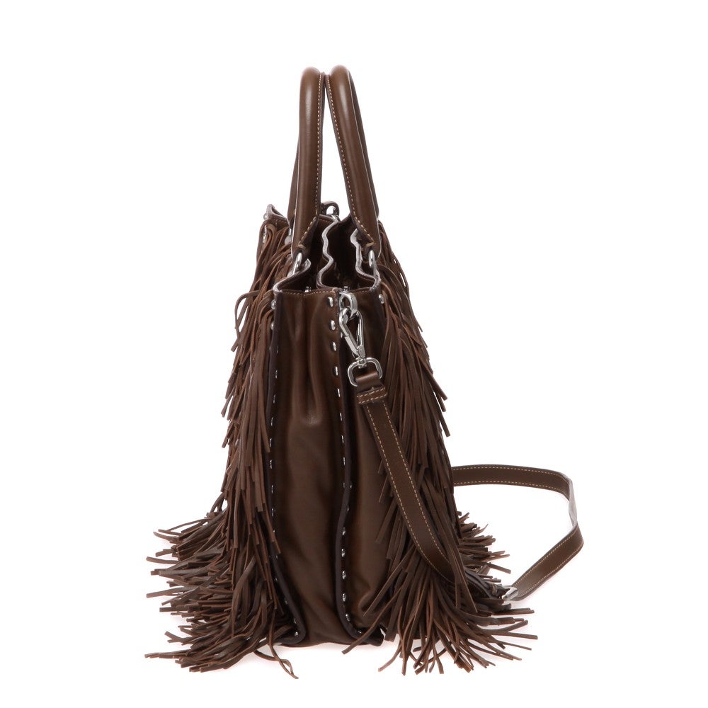 [レンタル] レディース プラダ ナッパ フリンジハンドバッグ - 8