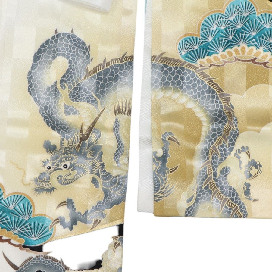 [レンタル] 男の子 お宮参り 産着レンタル6点フルセット 龍につづみ 黒（松）の宅配レンタル - 2