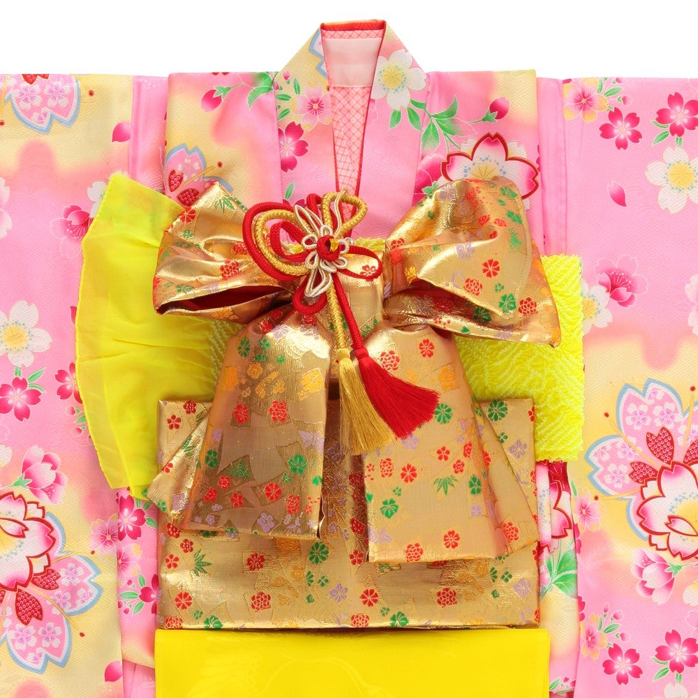 七五三/節句 着物セット 7歳女の子 桜模様 華やか