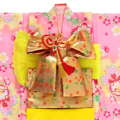 七五三/節句 着物セット 7歳女の子 桜模様 華やか ピンク