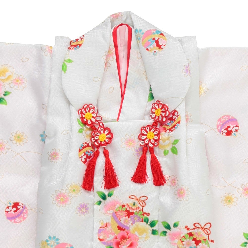 七五三/節句 被布セット 3歳女の子 エレガント 鞠 牡丹