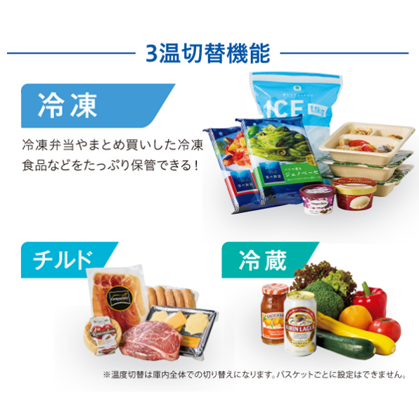 [122L][右開き]アクア 冷凍庫 AQF-F12R-W サテンホワイト 3温切替機能（冷凍・チルド・冷蔵）の説明 - 4