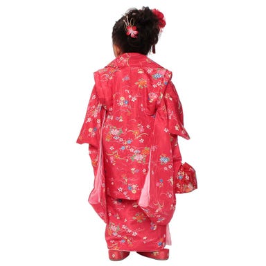 七五三/節句 被布セット 3歳女の子 水玉模様 小花 ピンク