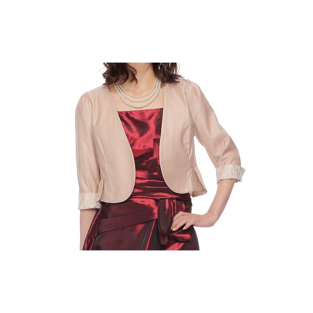 [レンタル] レディース 裏レース ノーカラー ペプラムライン 7分袖 ボレロジャケットの宅配レンタル - 11