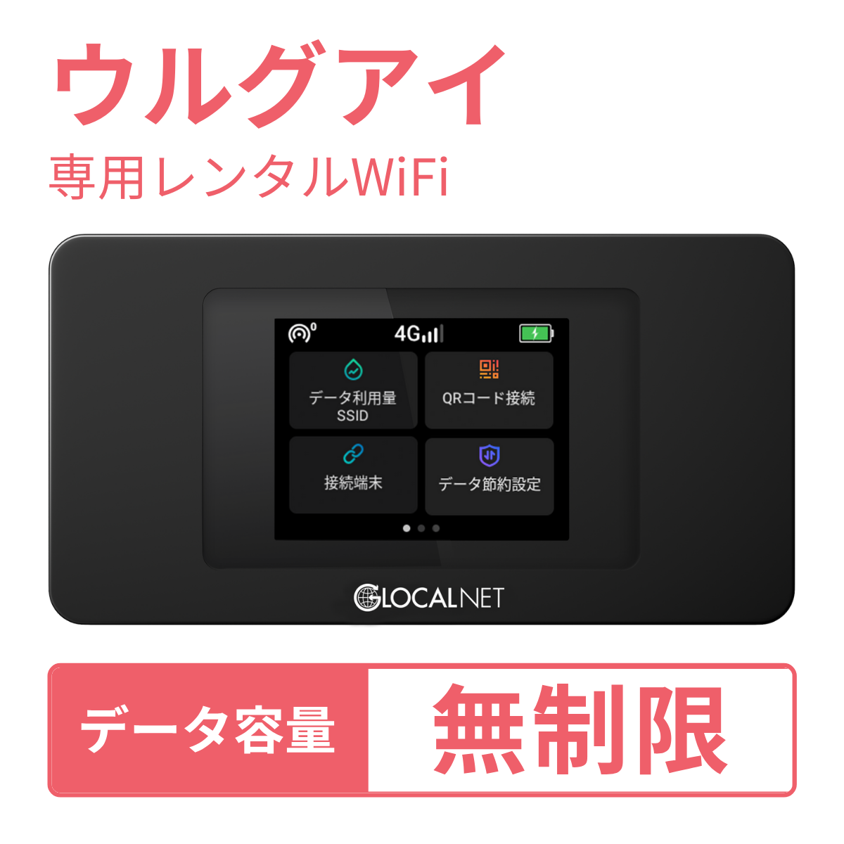 [レンタル] レンティオWiFi ウルグアイWiFi 4G 無制限/日 データ容量プラン