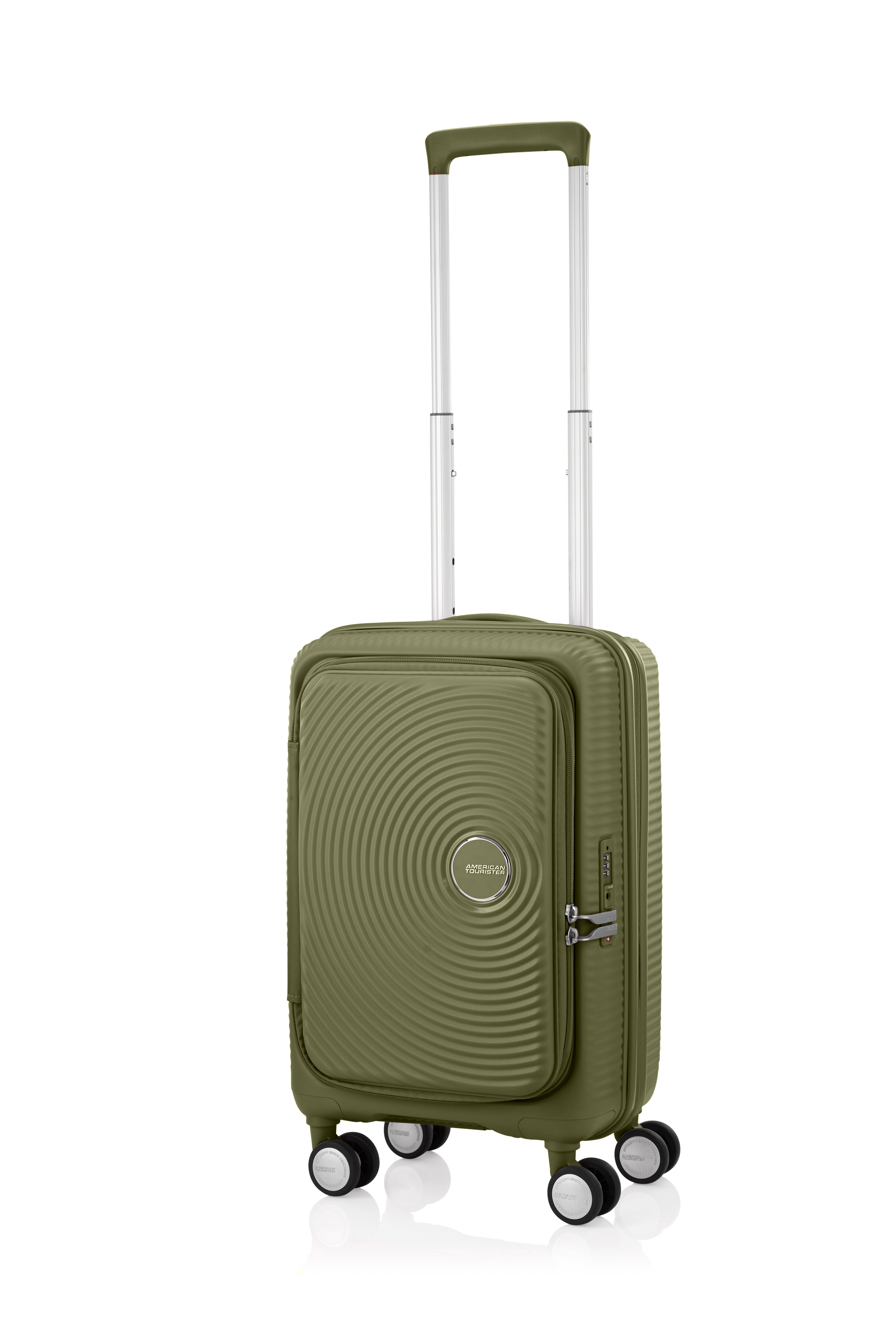 [レンタル] [1-3泊向けサイズ]AMERICAN TOURISTER CURIO スピナー55 エキスパンダブル 33L/拡張時42L ハードスーツケース カーキ