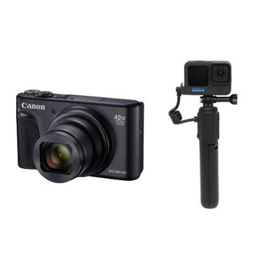 海外旅行向け コンパクトデジタルカメラ＆GoPro Vlogセット (Canon PowerShot SX740 HS ＆ GoPro HERO11 Black Volta バッテリーグリップ セット)