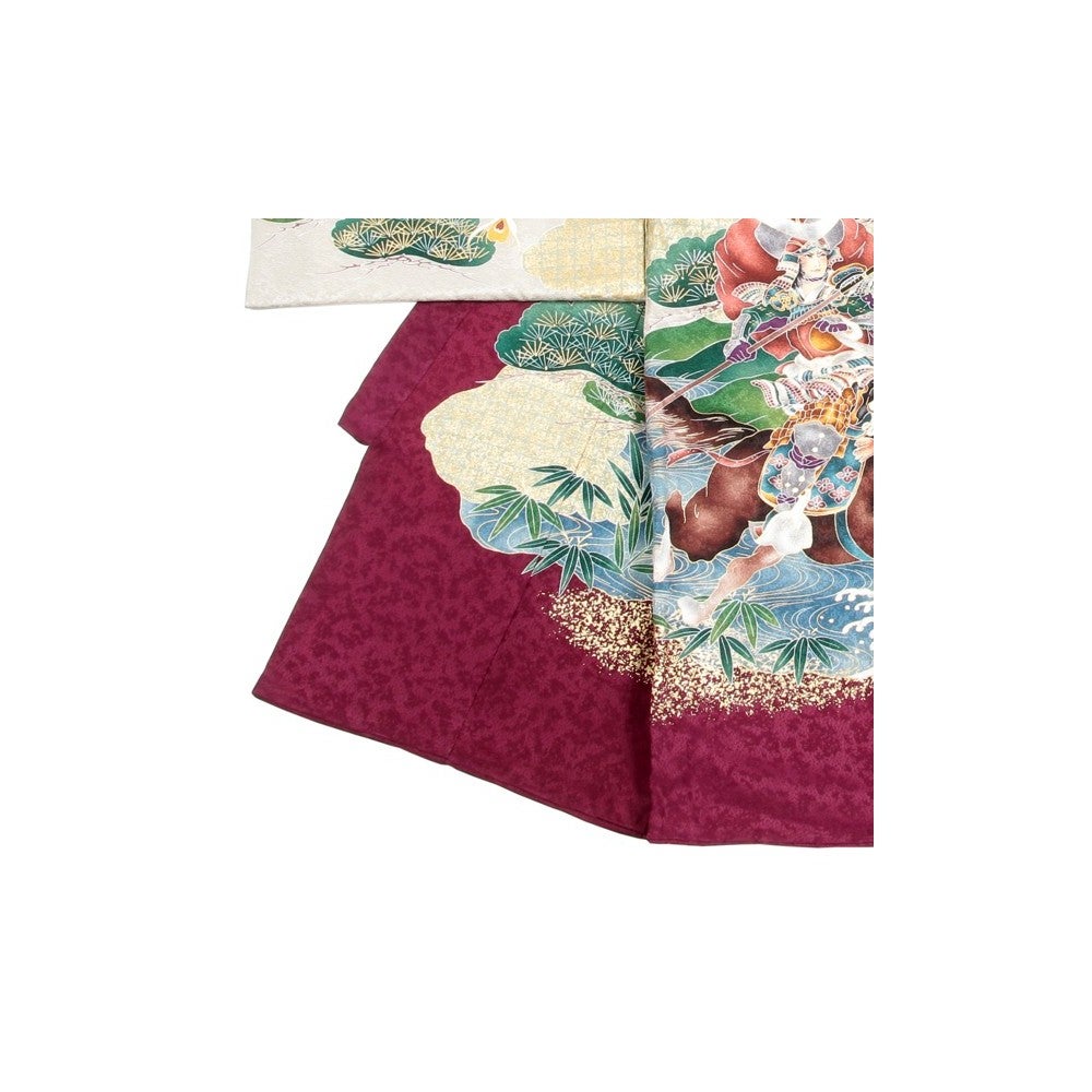 [レンタル] 男の子 お宮参り 産着レンタル6点フルセット 正絹 鷹 馬の宅配レンタル - 2