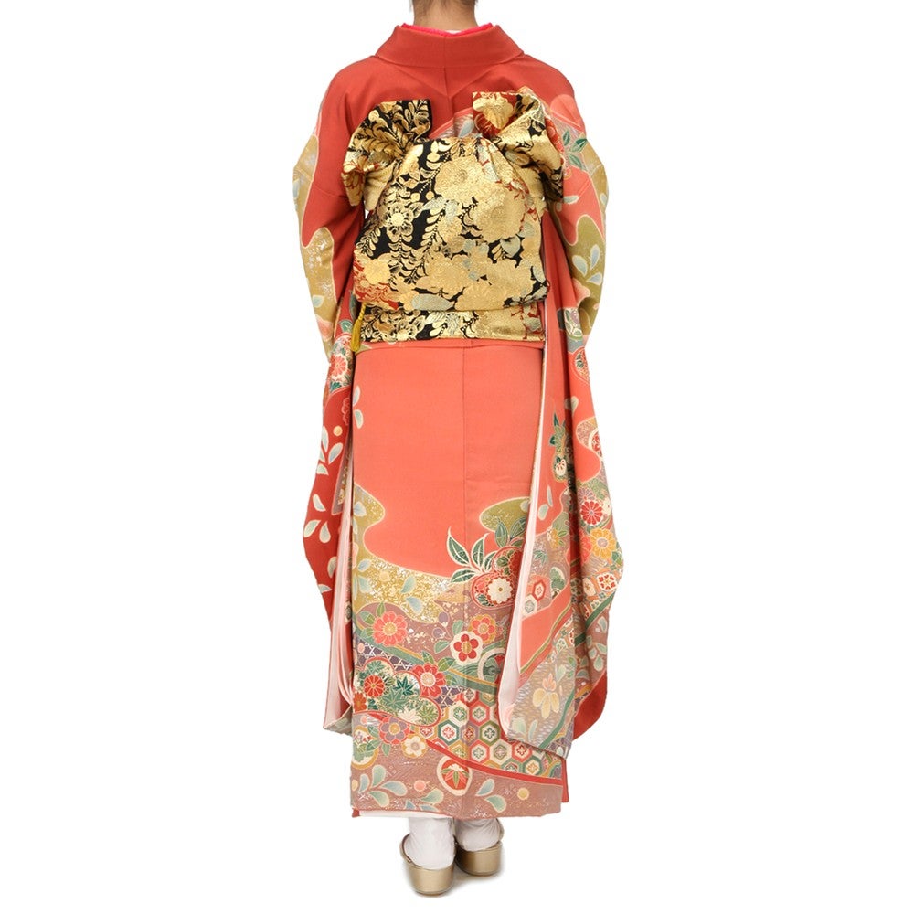 [レンタル] 振袖 花柄 Mサイズ(レッド) / Lサイズ(ブラック)の宅配レンタル - 10