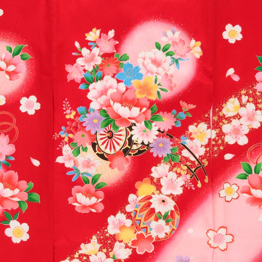 [レンタル] 女の子 お宮参り 産着レンタル6点フルセット 正絹 牡丹 鞠Bの宅配レンタル - 3