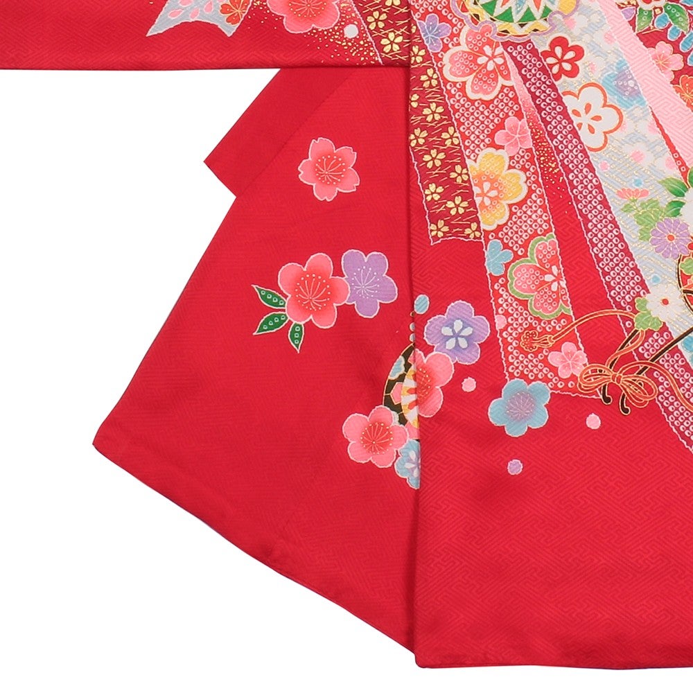 [レンタル] 女の子 お宮参り 産着レンタル6点フルセット 正絹 短冊 風の宅配レンタル - 2