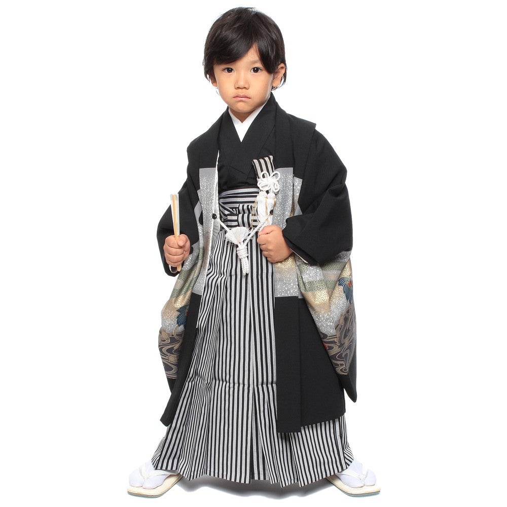 [レンタル] 七五三/節句 袴セット 5歳 男の子 渦巻き模様 兜の宅配レンタル - 5