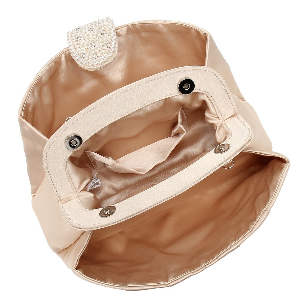 [レンタル] レディース パール＆ビジュー付き クラッチバッグ - 3