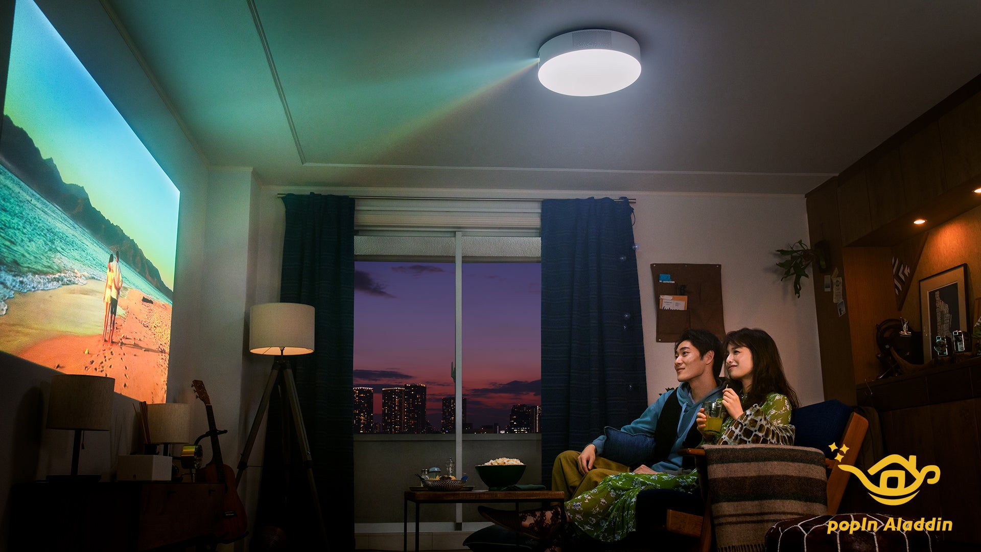 [レンタル] popIn Aladdin 2 世界初の照明一体型プロジェクター PA20U01DJ - 4