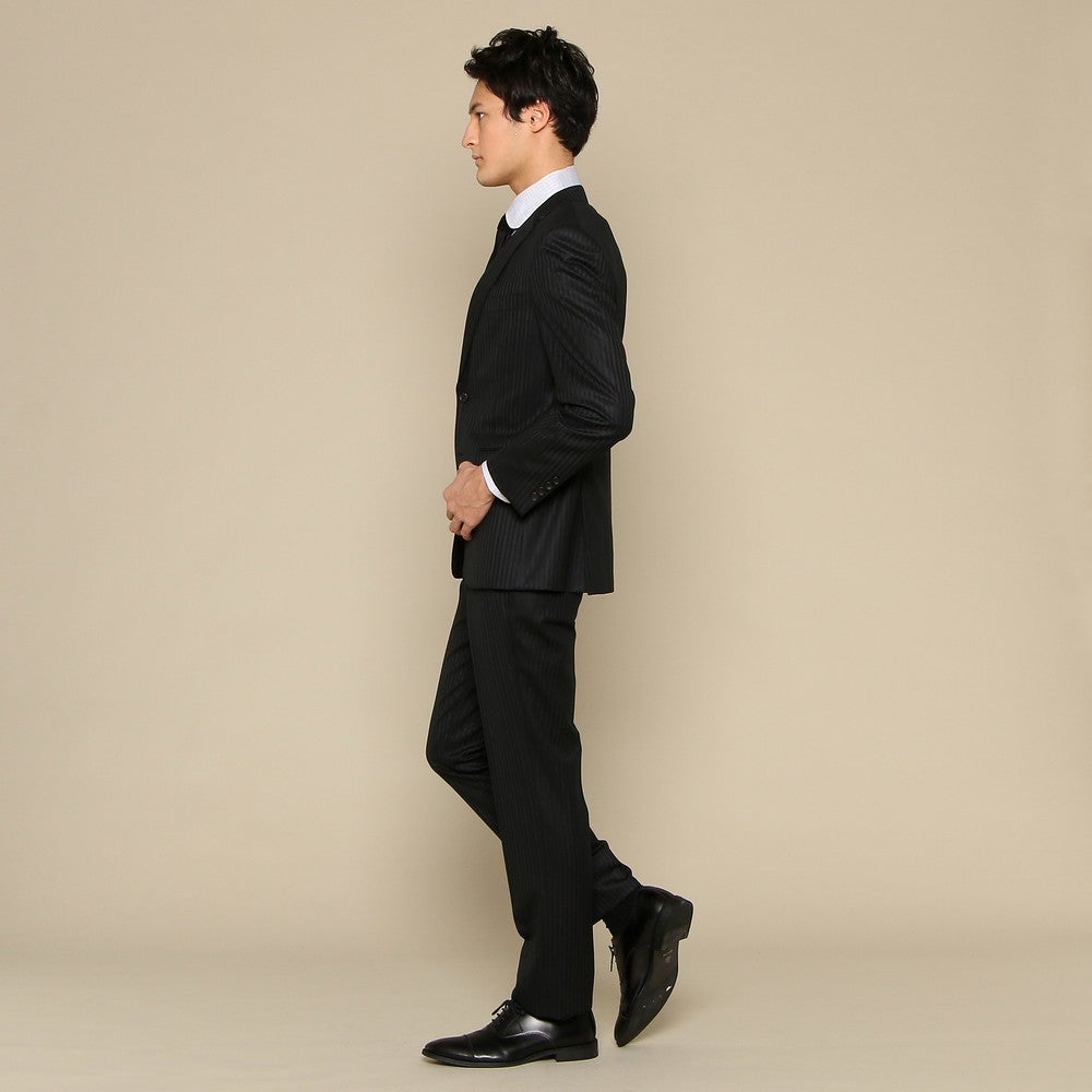 [レンタル] ランバンオンブルー シャドーストライプ メンズスーツ2点セット(ジャケット+パンツ) ブラックの宅配レンタル - 2