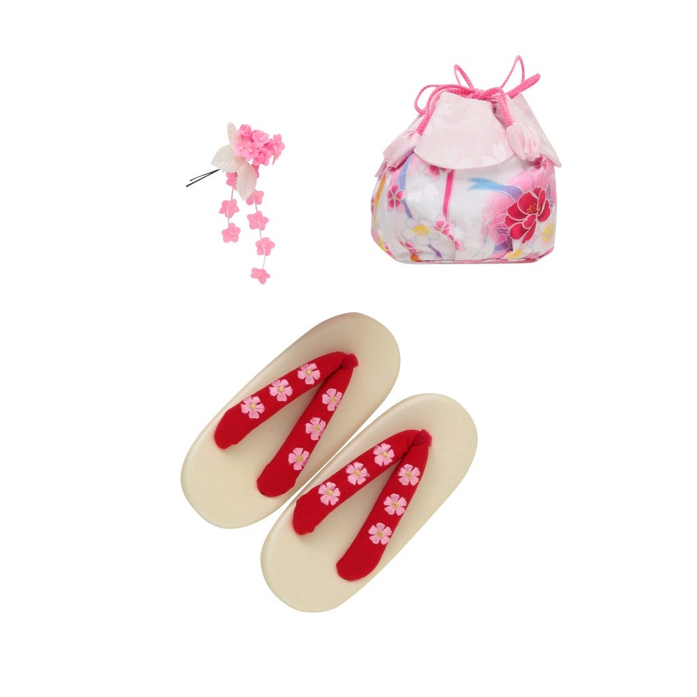 [レンタル] 七五三/節句 被布セット 3歳女の子 被布セット しだれ桜 牡丹模様の宅配レンタル - 4