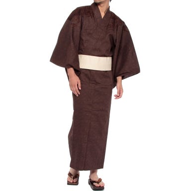 コムサ(COMME CA ) メンズ浴衣 フルセット 青海波・龍柄 身長目安175cm ブラウン