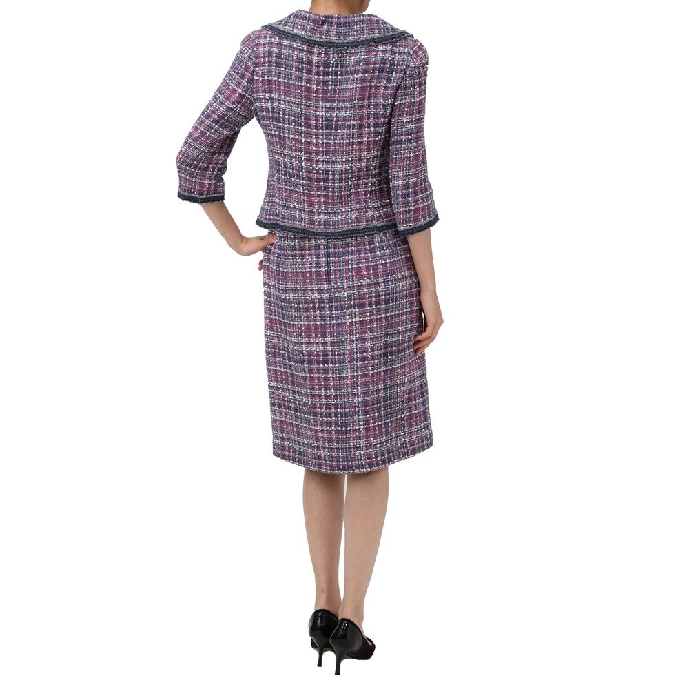 [レンタル] ルネ フェミニンチェック セレモニースーツ3点セット(ジャケット+スカート+コサージュ) パープルピンクの宅配レンタル - 2