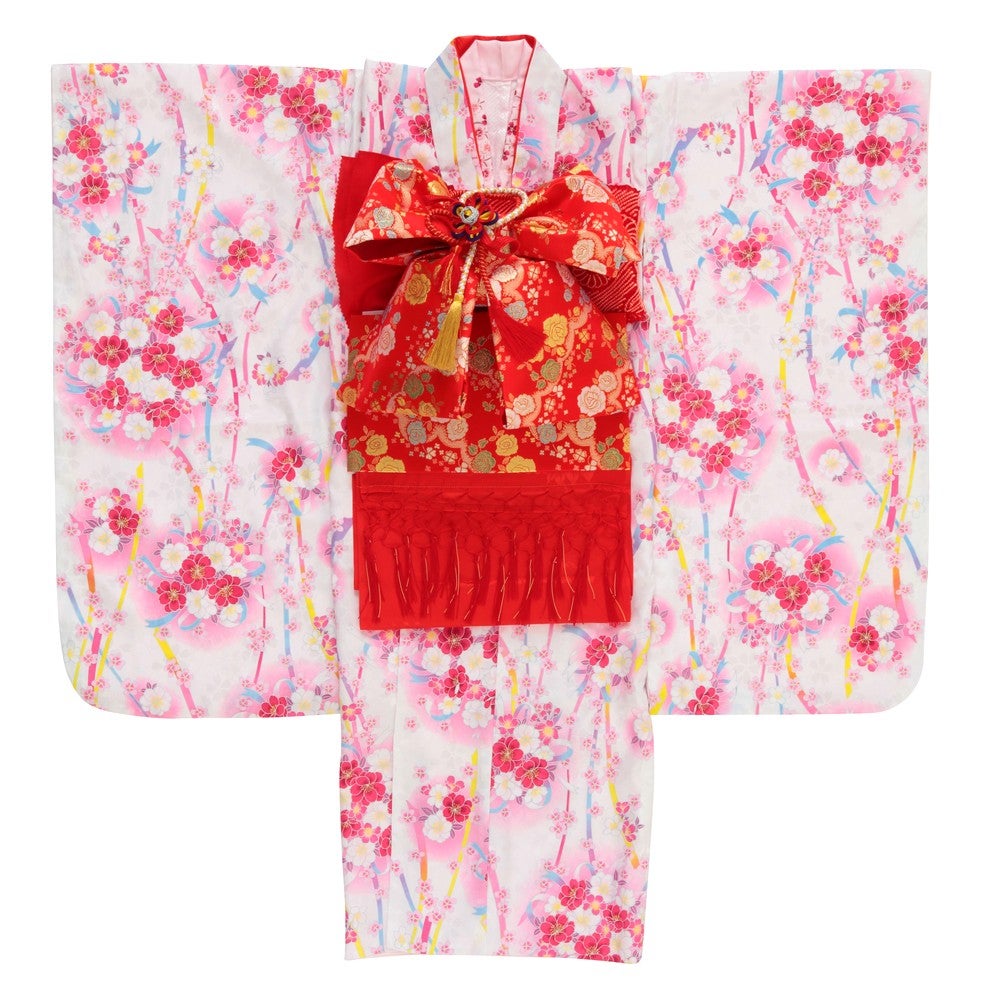 [レンタル] 七五三/節句 着物セット 7歳女の子 短冊風 流れ桜の宅配レンタル - 4