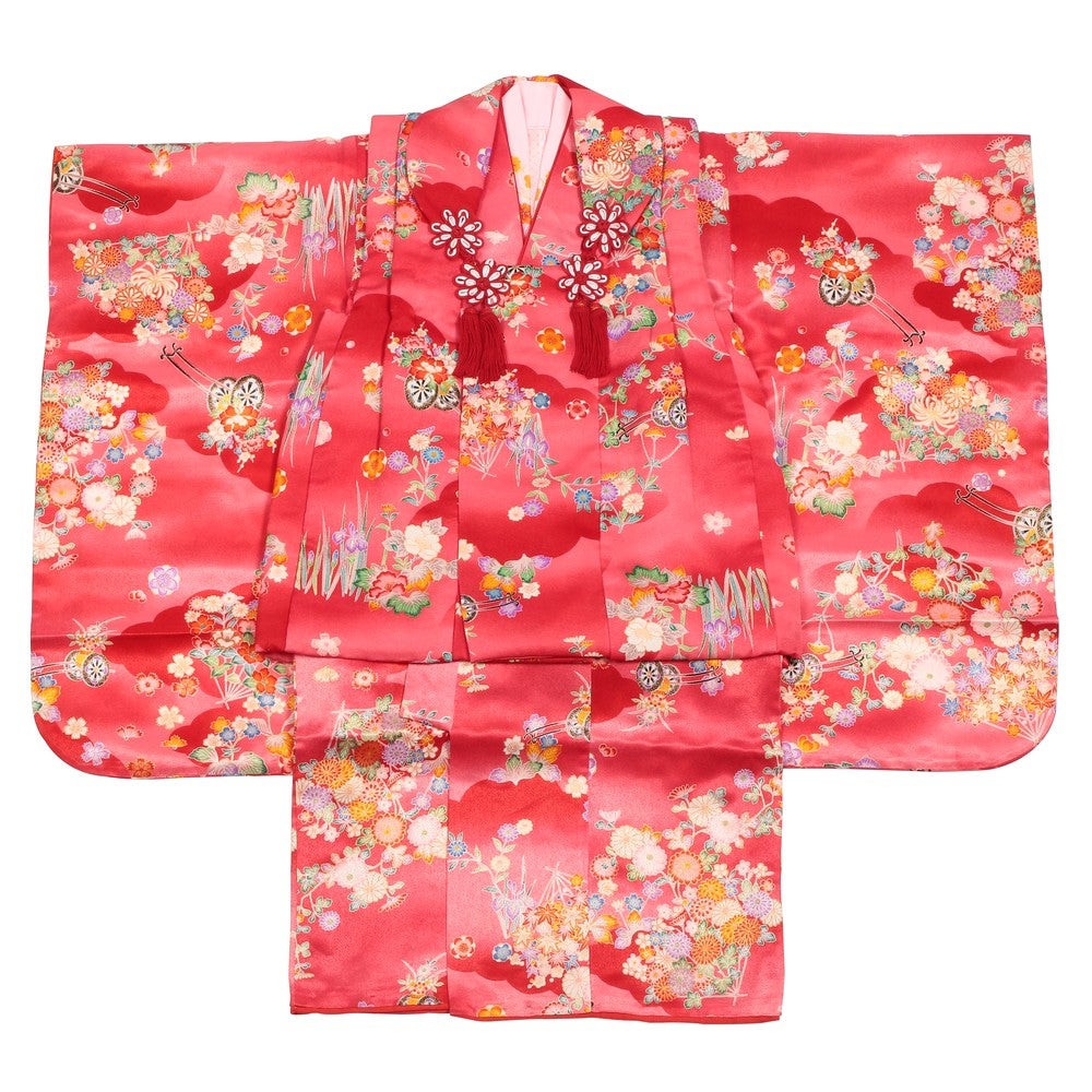 [レンタル] 七五三/節句 被布セット 3歳女の子 扇 花車の宅配レンタル - 5