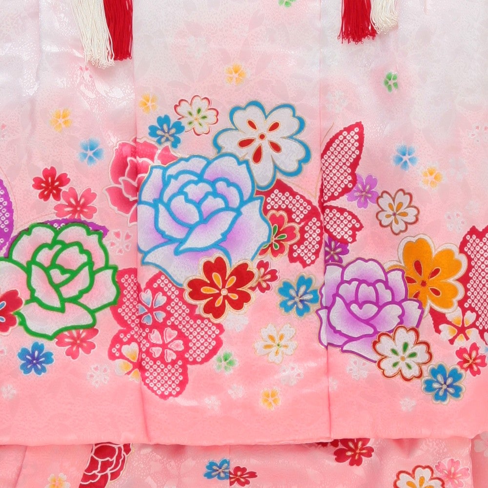 [レンタル] 七五三/節句 被布セット 3歳女の子 被布セット 愛らしい 花々 選べる2色(ピンク / 黒)の宅配レンタル - 3