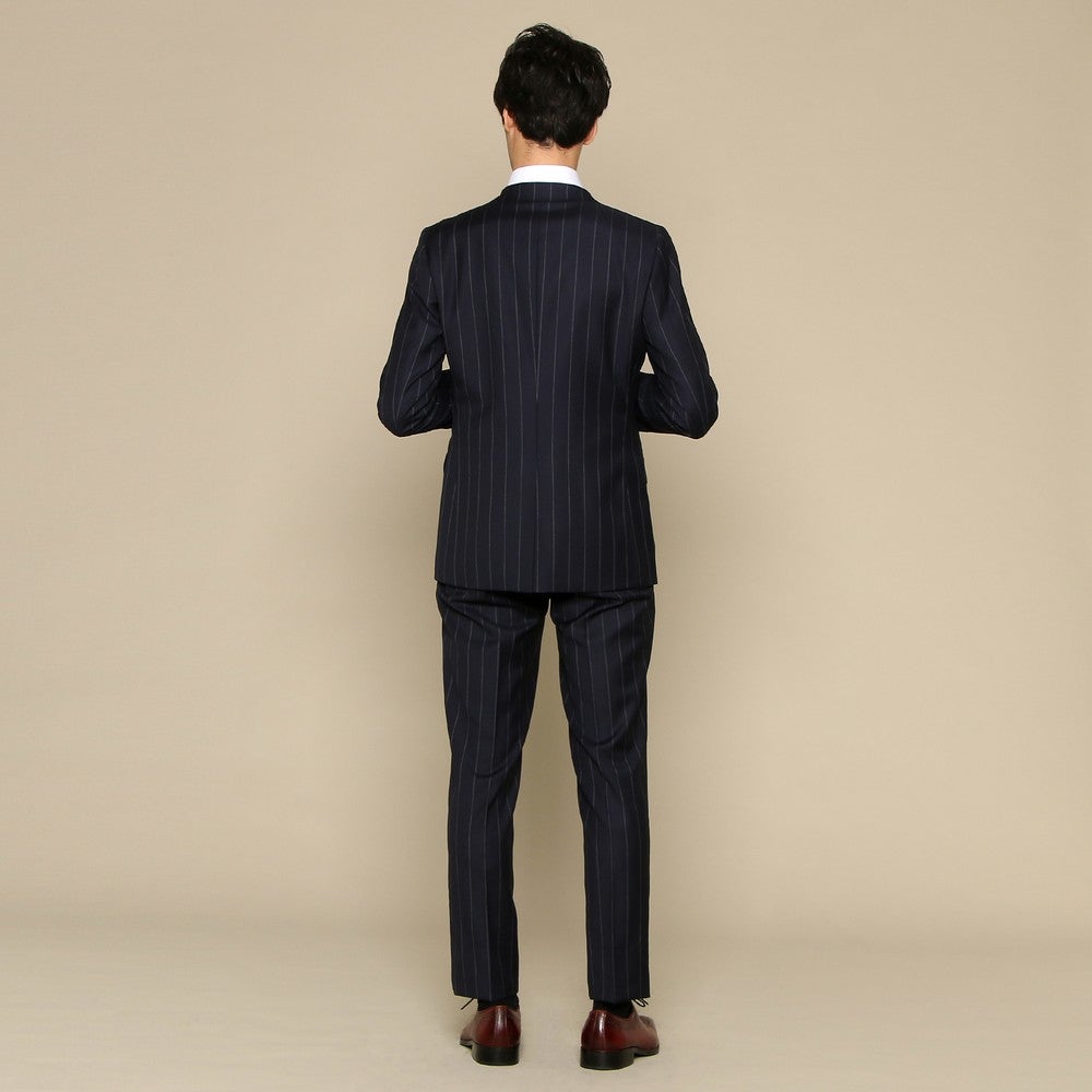 [レンタル] シンプリシテプリュス ストライプ メンズスーツ2点セット(ジャケット+パンツ) ネイビーの宅配レンタル - 3