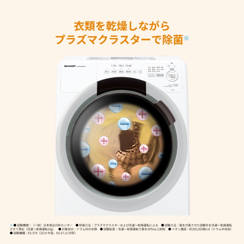 [レンタル] SHARP (シャープ)【右開き】洗濯7kg/乾燥3.5kg ドラム式洗濯乾燥機ES-S7J-WR ホワイト - 8
