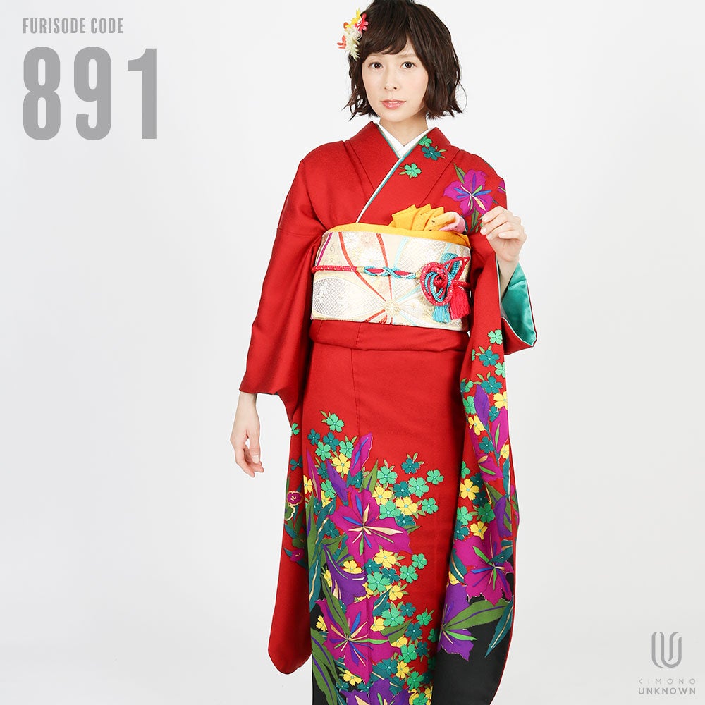 [レンタル] 【対応身長150-165cm】レンタル振袖フルセット-891