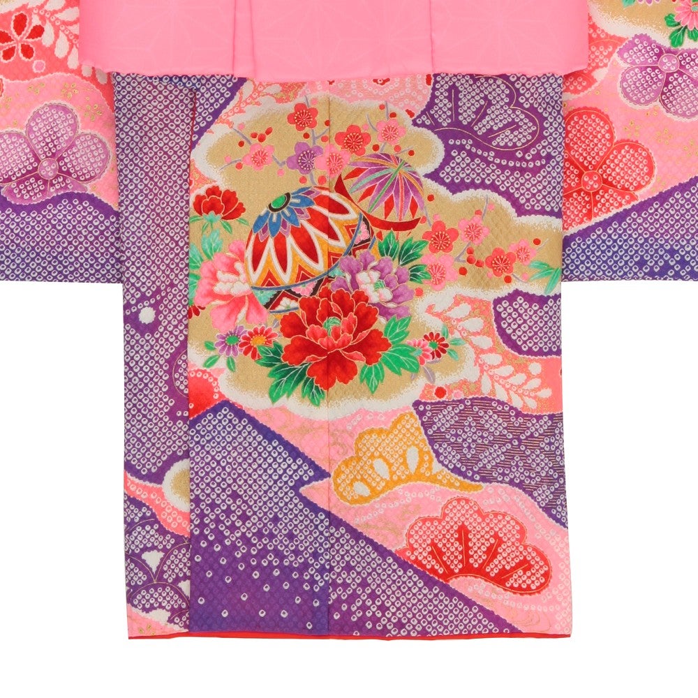 [レンタル] 七五三/節句 被布セット 3歳女の子 被布セット 艶やか 牡丹柄の宅配レンタル - 3