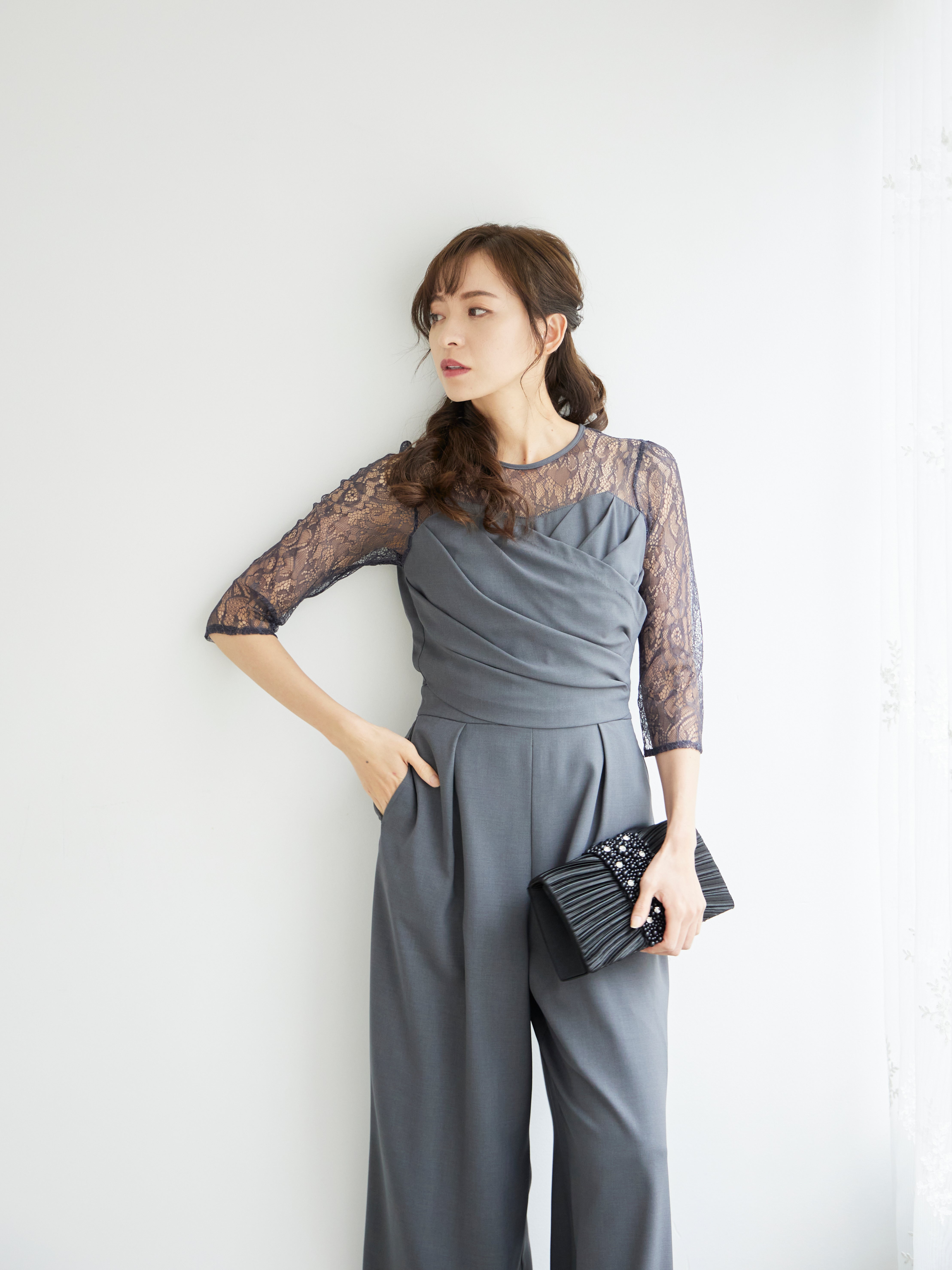 [レンタル] BELINDA DE CAPRIS クロスデザイン オールインワン パンツドレス グレーの宅配レンタル - 20