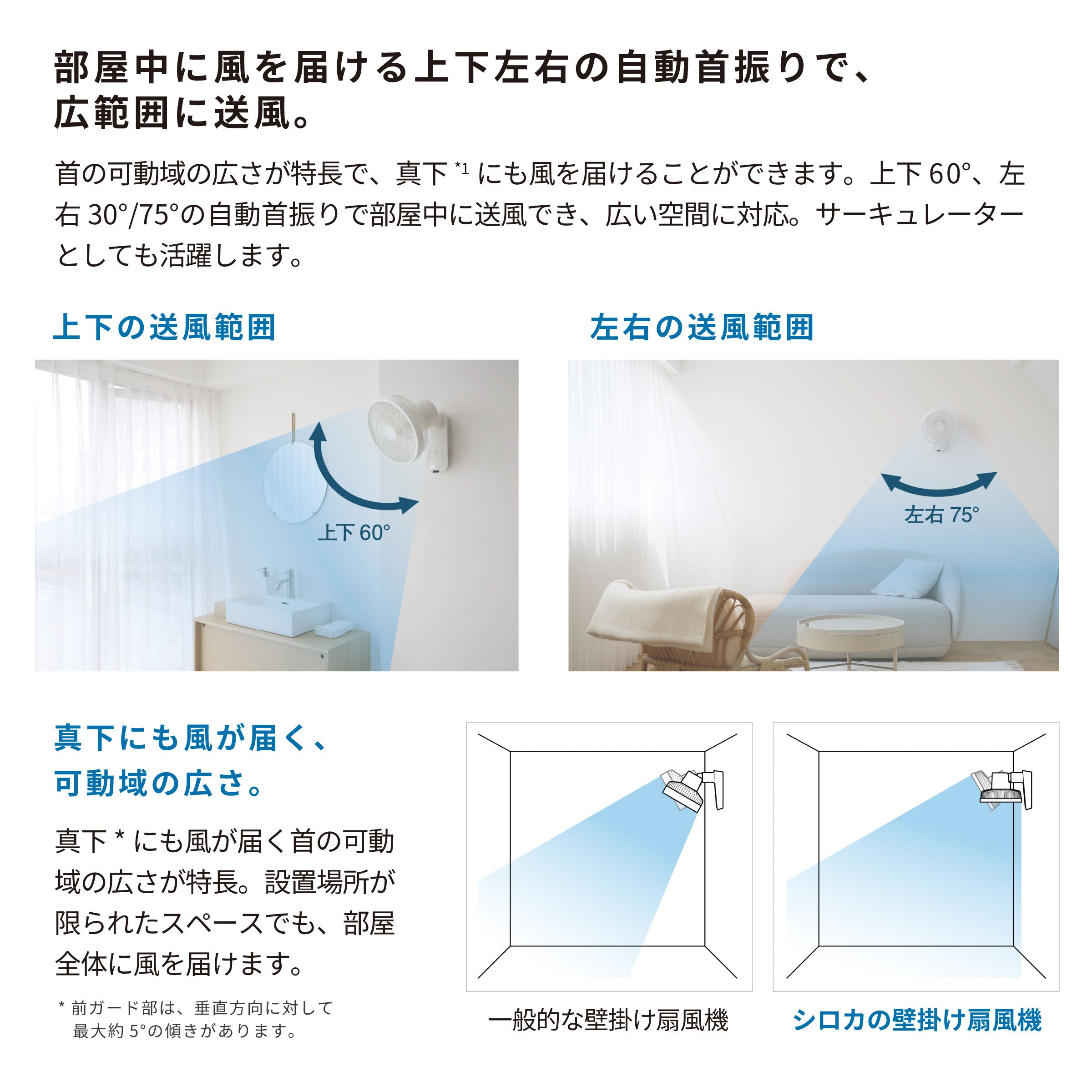 [レンタル] シロカ(siroca) 壁掛け扇風機 壁掛けふわビューン SF-W251 - 3