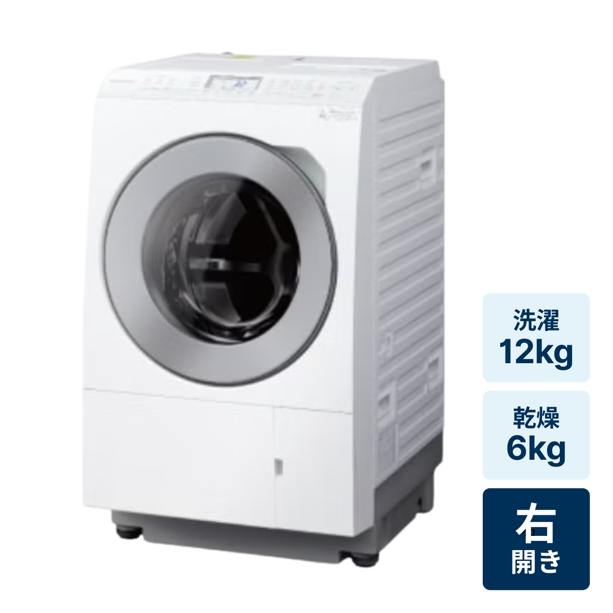 [レンタル] パナソニック 【右開き】洗濯12kg/乾燥6kg ななめドラム式洗濯乾燥機 NA-LX127CR マットホワイト