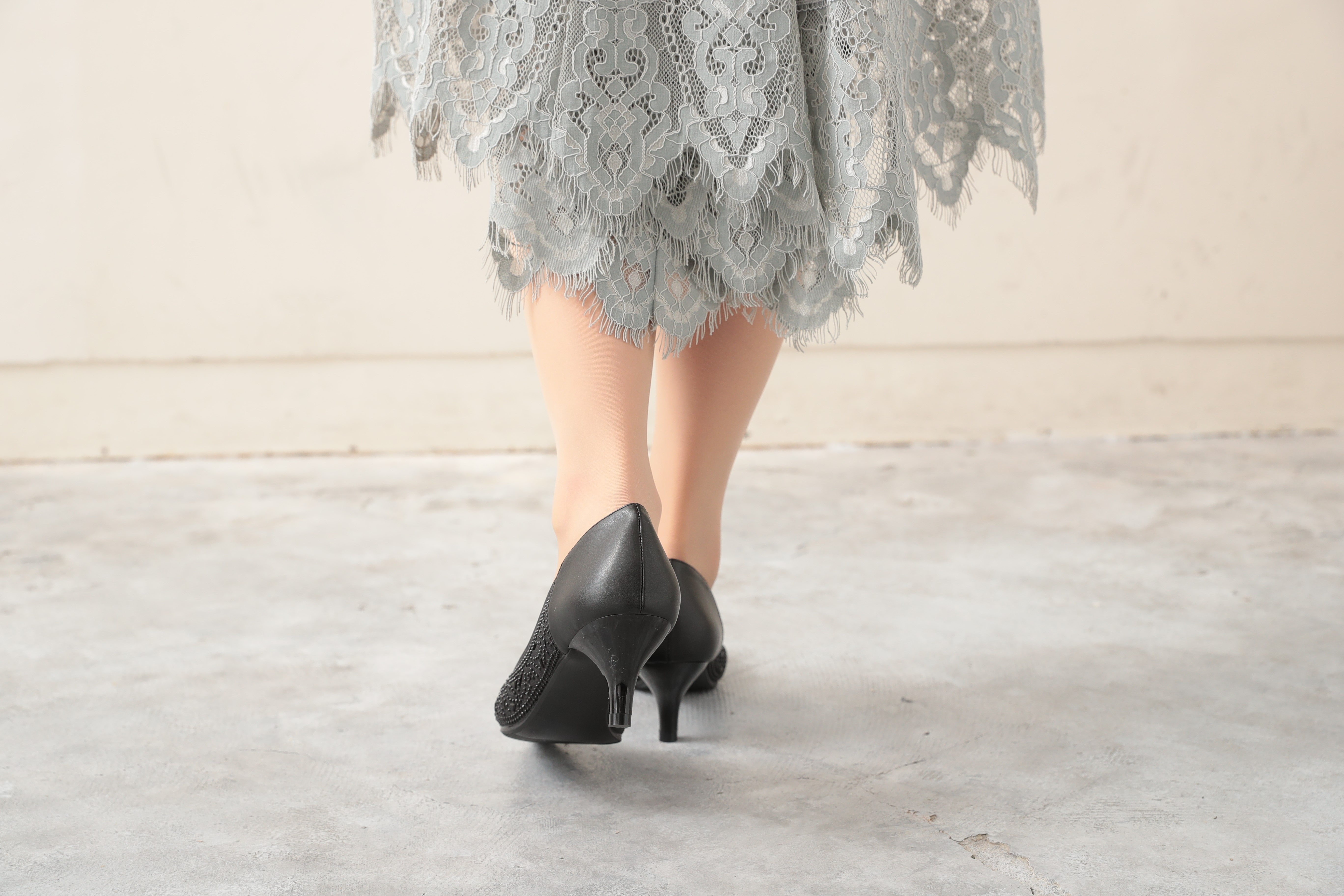 [レンタル] アートマリー 幾何学柄グリッターパンプス ブラックの宅配レンタル - 9