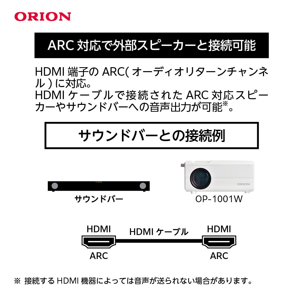 [レンタル] ORION テレビチューナー付きプロジェクター OP-1001W - 5