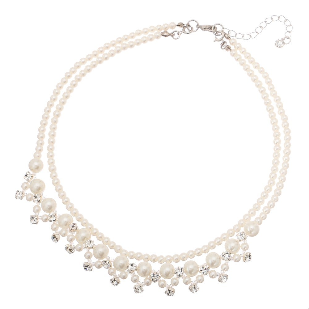 [レンタル] 2連パールネックレス ラインストーンの宅配レンタル - 6