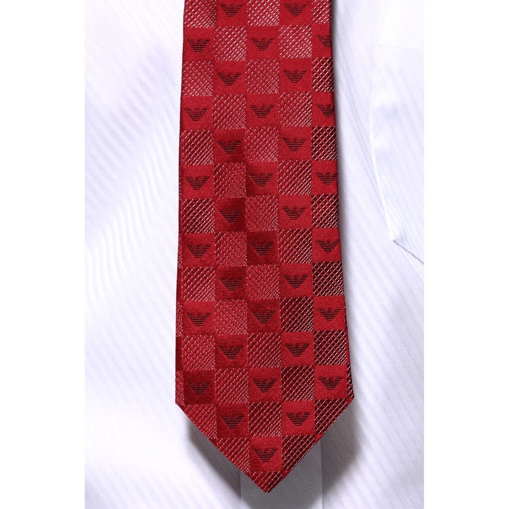 [レンタル] エンポリオ・アルマーニ メンズネクタイ シルク レッド 格子柄の宅配レンタル - 2