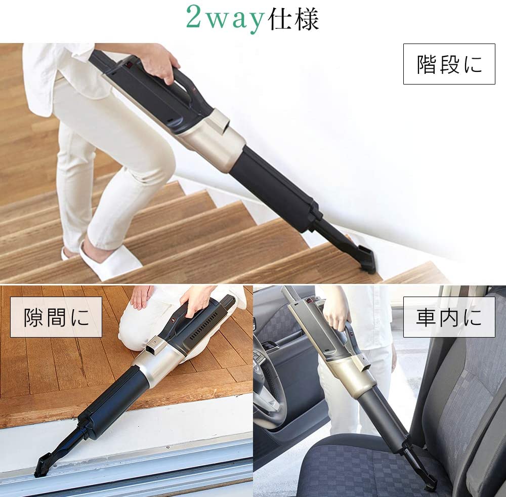 [レンタル] アイリスオーヤマ 2WAY コードレススティッククリーナー 静電モップ付 i10 IC-SLDCP9 - 2