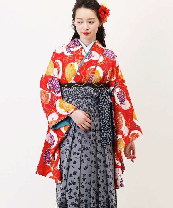 [レンタル] 【対応身長 157cm～165cm】卒業式 袴 レンタル フルセット 女性 袴セット-1042の宅配レンタル - 2