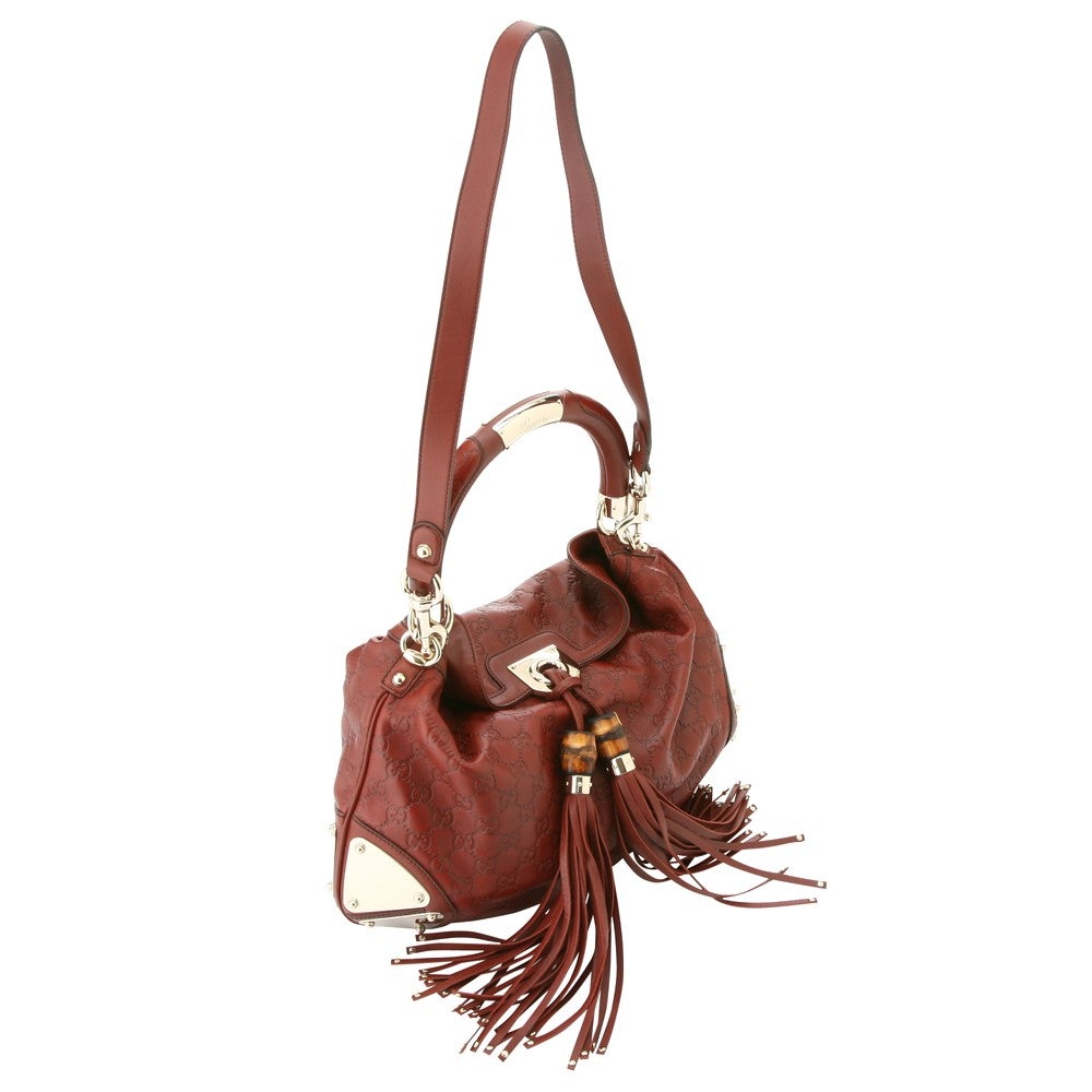 レンタル] レディース グッチ バンブーショルダーバッグ シマレザー