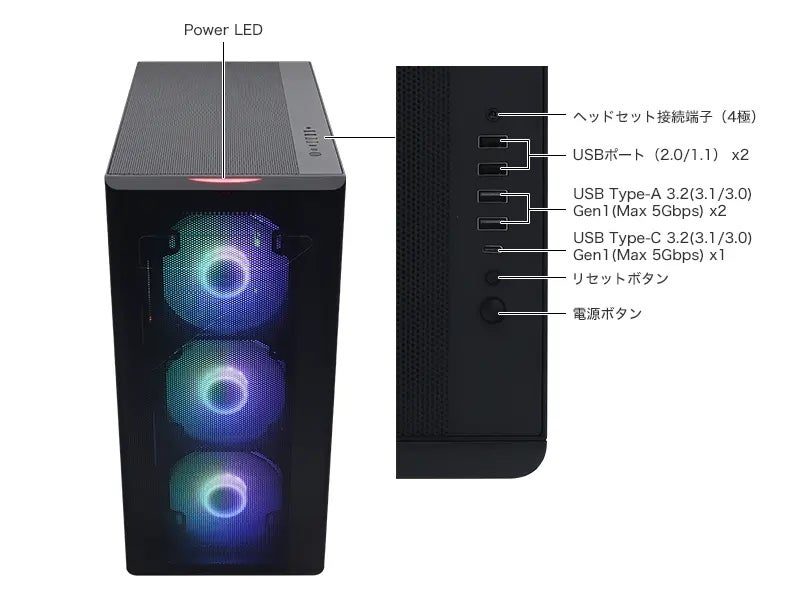 [レンタル] フロンティア(FRONTIER)ゲーミングデスクトップパソコン FRZAB850B/B ブラック - 6