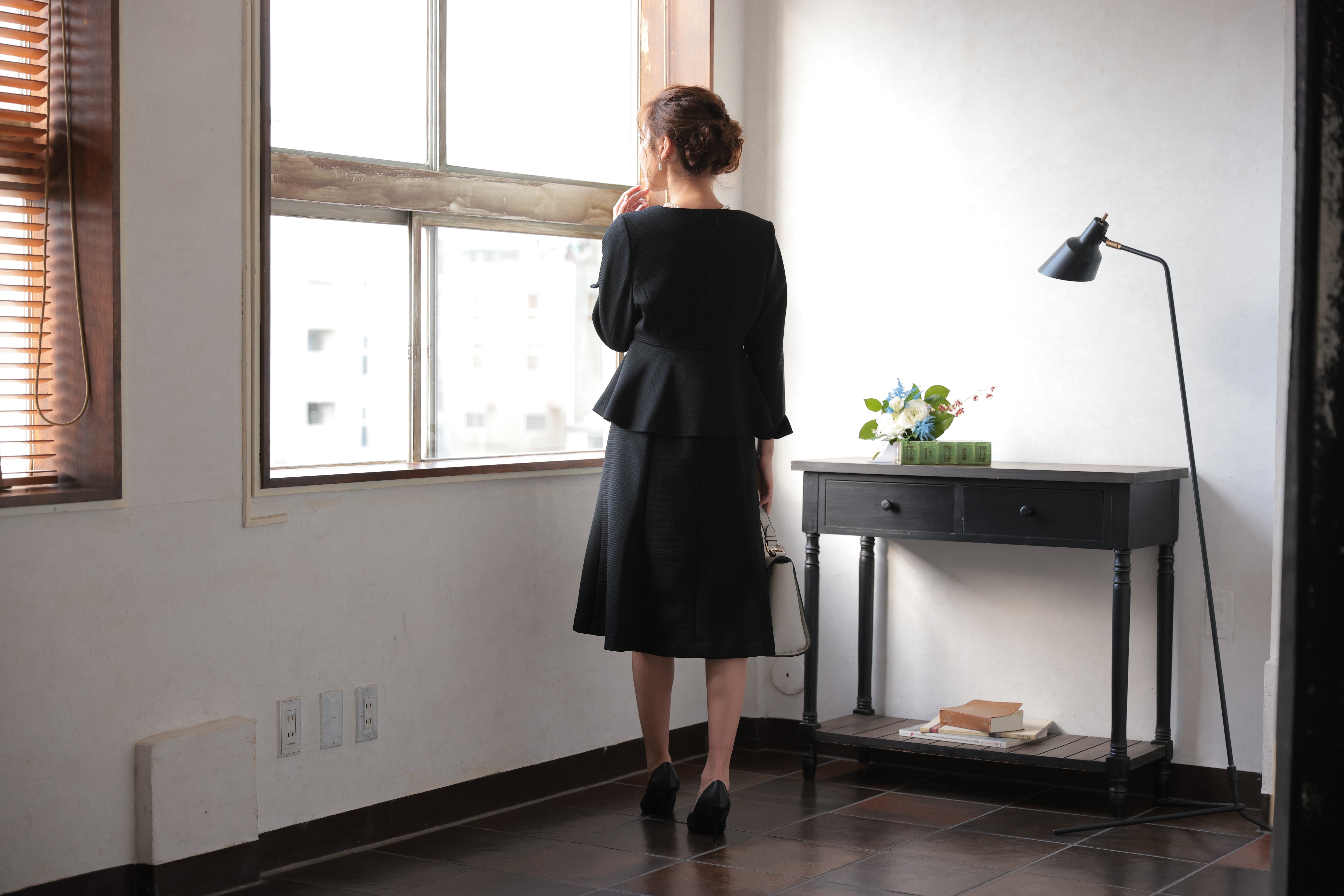 [レンタル] アートマリー ピケツイード調アンサンブルスーツ【2点セット】ブラックの宅配レンタル - 6