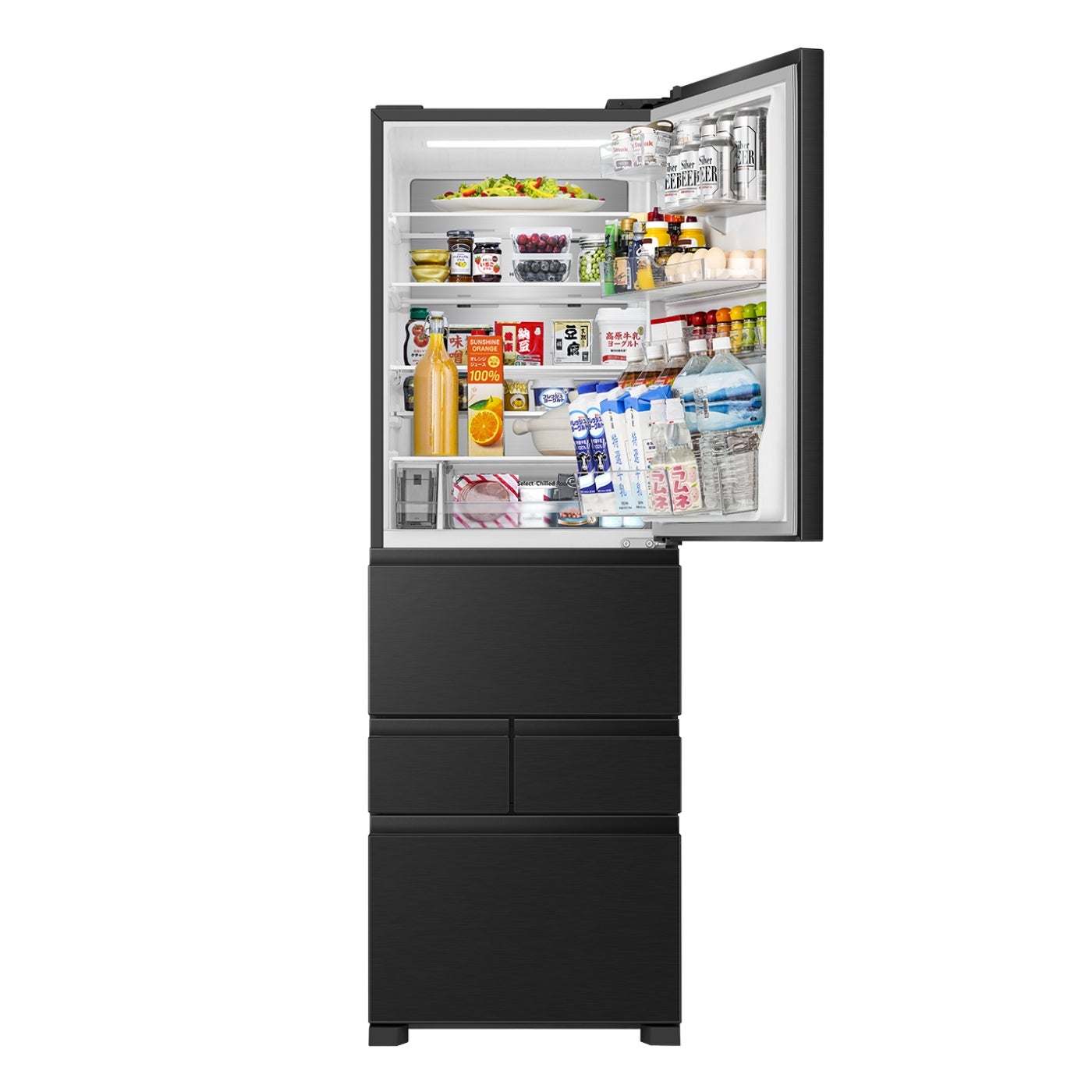 [レンタル] [450L][ファミリー向け][右開き]Hisense (ハイセンス) HR-DCH450K 冷凍冷蔵庫 - 6